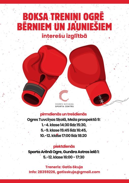  Boksa treniņi jauniešiem Ogrē