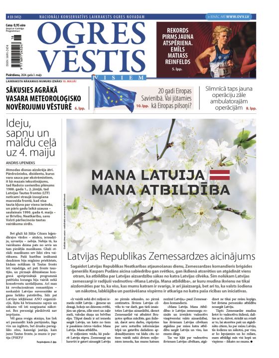 Laikraksta "Ogres Vēstis Visiem" 3. maija numurā