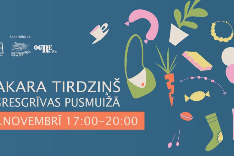 Attēls rakstam:  21.novembrī Ogresgrīvas pusmuižas pagalmā atkal priecēs vakara tirdziņš