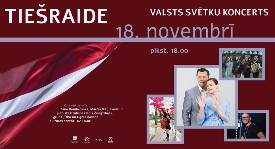 Valsts svētku koncerta tiešraidi varēs vērot arī Ogrē, Ikšķilē un Lielvārdē