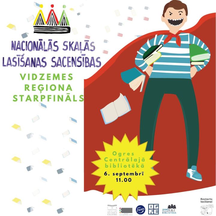 Ogres Centrālajā bibliotēkā notiks Skaļās lasīšanas sacensības Vidzemes reģiona starpfināls