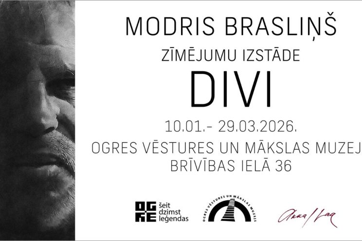 Attēls rakstam: Sestdien Ogres Vēstures un Mākslas muzejā atklās Modra Brasliņa zīmējumu izstādi "Divi".