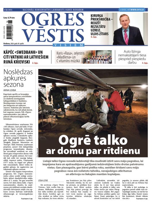 Laikraksta "Ogres Vēstis Visiem" 30. aprīļa numurā