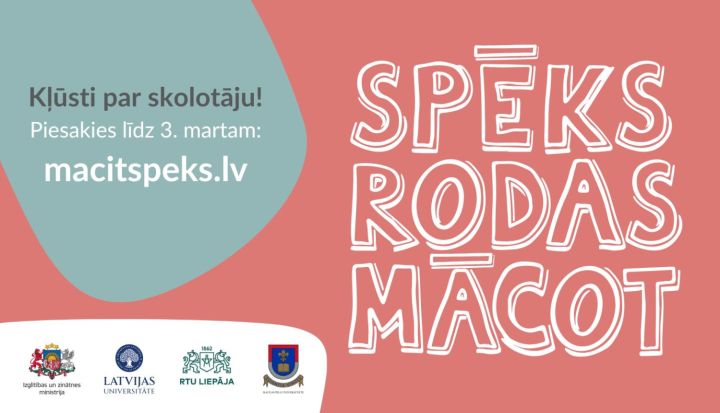 Iespēja pieteikties darba vidē balstītām pedagoģijas studijām studiju programmā “Mācītspēks”