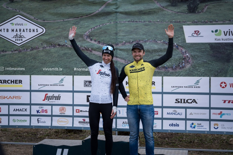 FOTO: Ķegumā aizvadīts spraigs kalnu riteņbraukšanas maratons