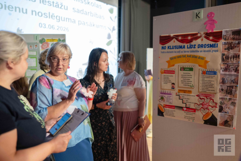 FOTO: 53 pieredzes stāsti un 120 pirmsskolas pedagogi – Ogres novadā apkopotas gada laikā gūtās atziņas