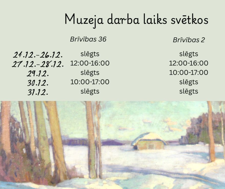 Svētku dienās Ogres Vēstures un mākslas muzejam būs mainīts darba laiks