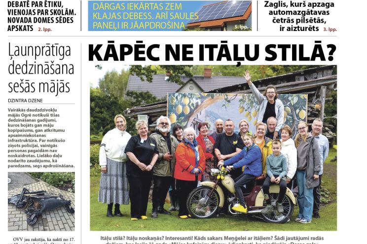 Attēls rakstam: Laikraksta «Ogres Vēstis Visiem» 29. septembra numurā