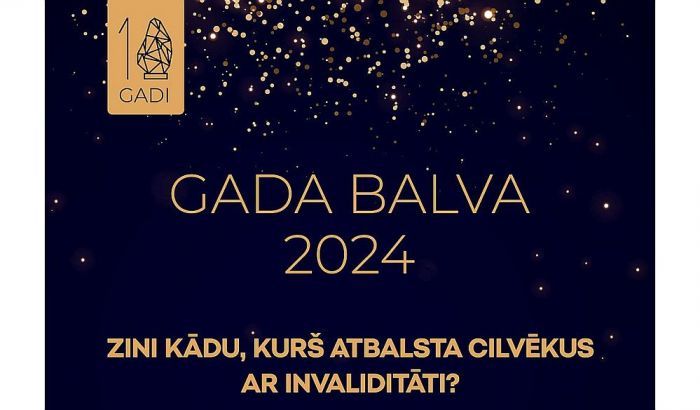 Iespēja pieteikt labo darbu darītājus konkursā "Gada balva cilvēku ar invaliditāti atbalstam"