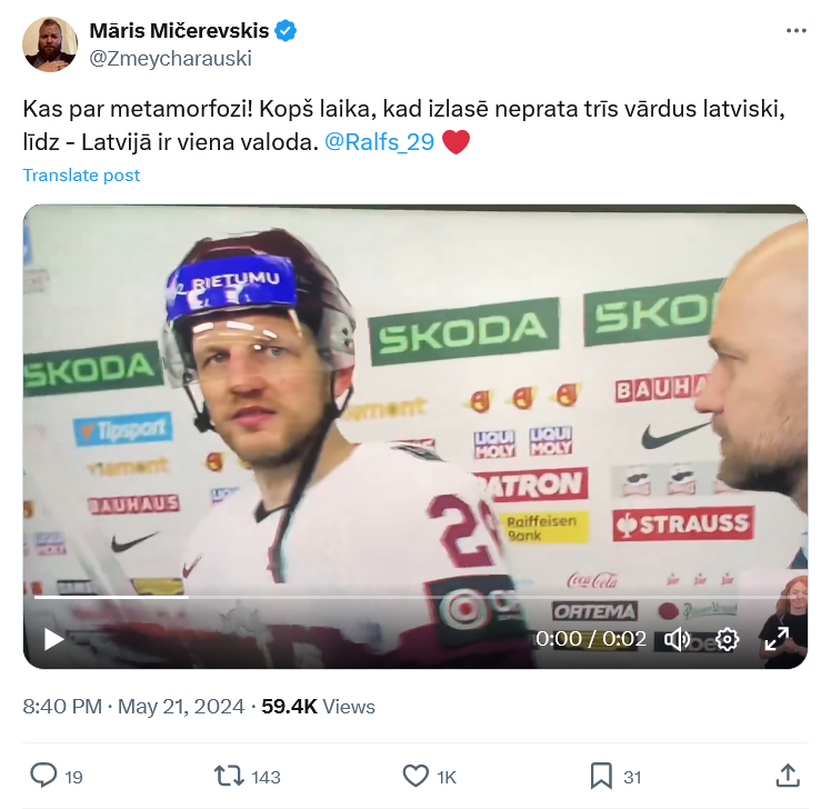 Ekrānuzņēmums no "X"