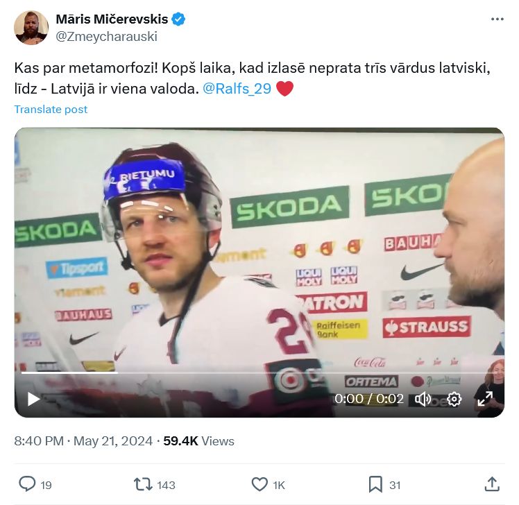 Ekrānuzņēmums no "X"