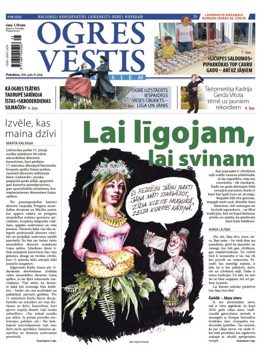 Laikraksta "Ogres Vēstis Visiem" 19. jūnija numurā