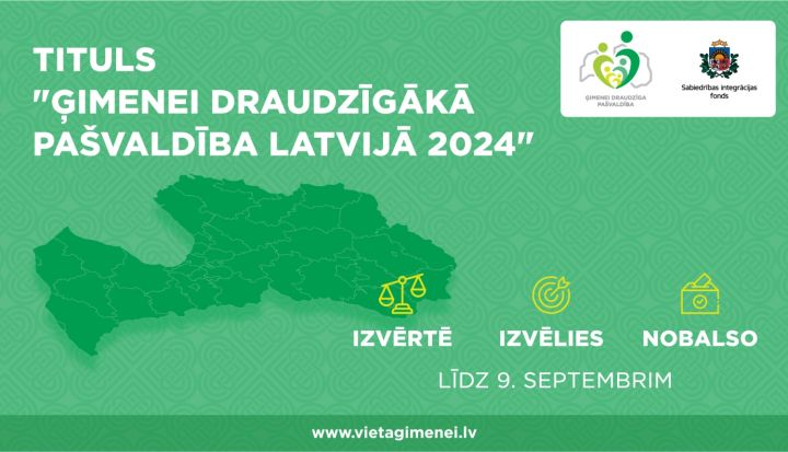 Līdz 9. septembrim iespēja balsot par Ģimenei draudzīgāko pašvaldību Latvijā