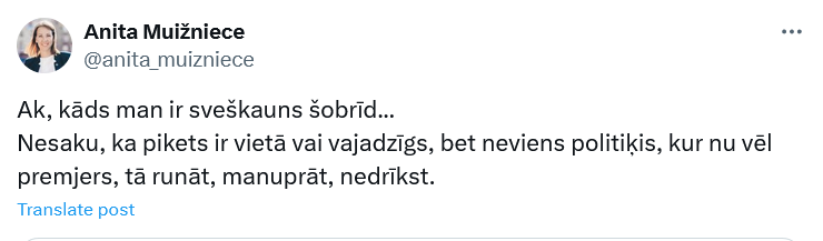 Ekrānuzņēmums no "X"