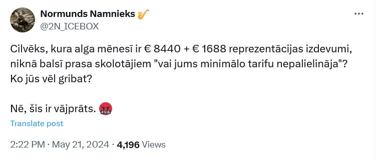 Ekrānuzņēmums no "X"
