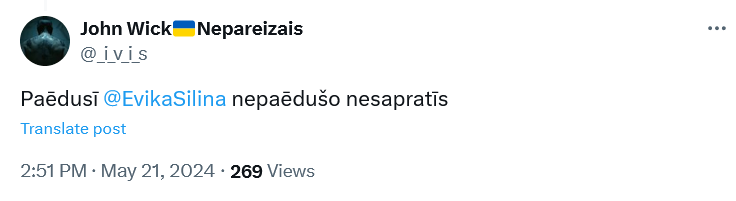 Ekrānuzņēmums no "X"