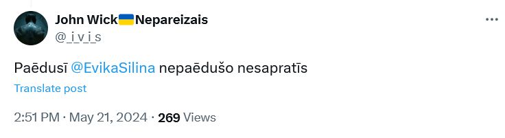 Ekrānuzņēmums no "X"