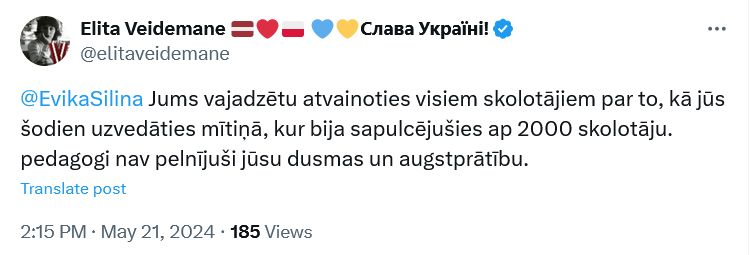 Ekrānuzņēmums no "X"