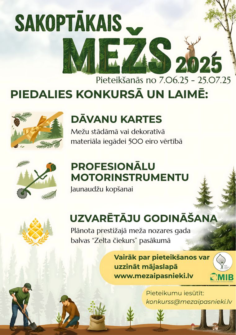 Iespēja pieteikties konkursam “Sakoptākais mežs 2025”