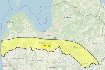 Attēls rakstam: Naktī Latvijas dienvidos stipri snigs, gaidāms arī putenis