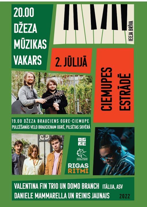 2. jūlijā notiks velobrauciens un DŽEZA MŪZIKAS VAKARS Ciemupē