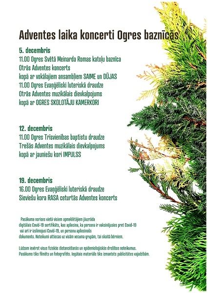 Adventes laika koncerti Ogres baznīcās