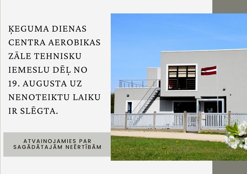Aerobikas zāle Ķegumā ir slēgta