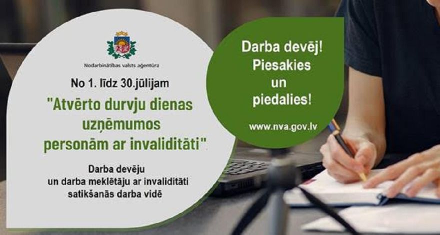 Aicina darba devējus piedalīties pasākumā "Atvērto durvju dienas uzņēmumos personām ar invaliditāti"