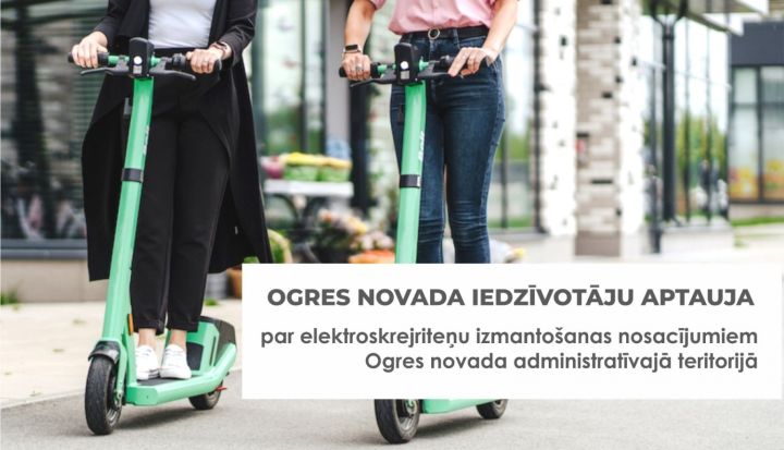 Aicina paust viedokli par elektroskrejriteņu izmantošanas nosacījumiem Ogres novadā