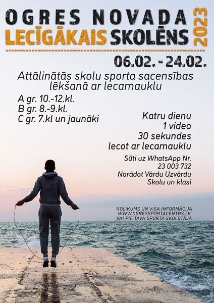 Aicina piedalīties attālinātajās skolu sporta sacensības lēkšanā ar lecaumauklu