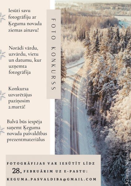 Aicina piedalīties foto konkursā "Ziemas mirkļi Ķeguma novadā"