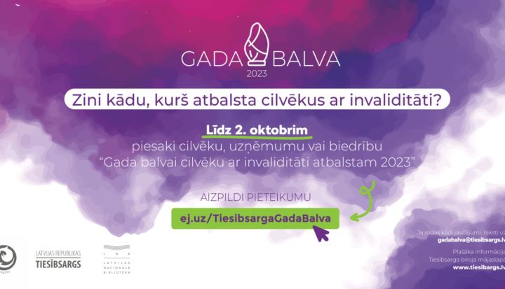 Aicina pieteikt labo darbu darītājus konkursā "Gada balva cilvēku ar invaliditāti atbalstam"