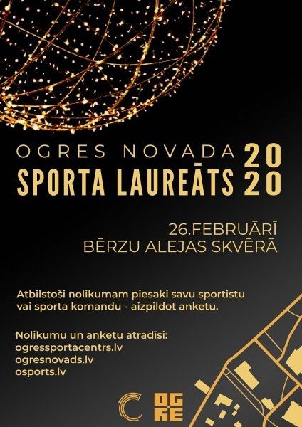 Aicina pieteikt pretendentus apbalvojumam "Ogres novada sporta laureāts 2020"