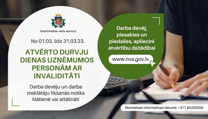 Aicina pieteikties pasākumam "Atvērto durvju dienas uzņēmumos personām ar invaliditāti"