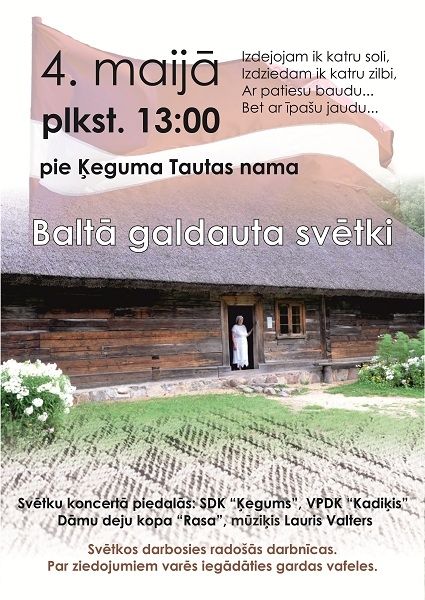 Aicina uz Baltā galdauta svētkiem Ķeguma pilsētas parkā
