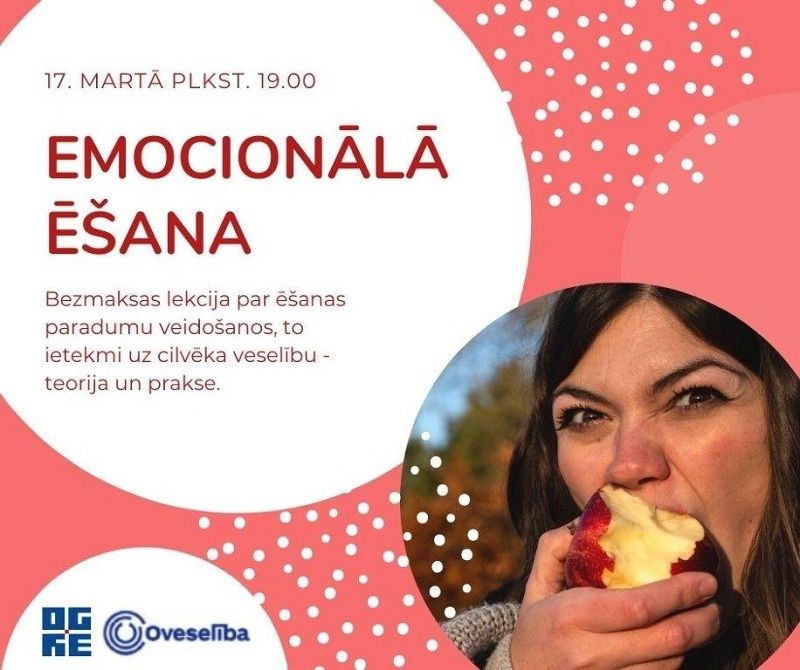 Aicina uz veselīga dzīvesveida nodarbību "Emocionālā ēšana"