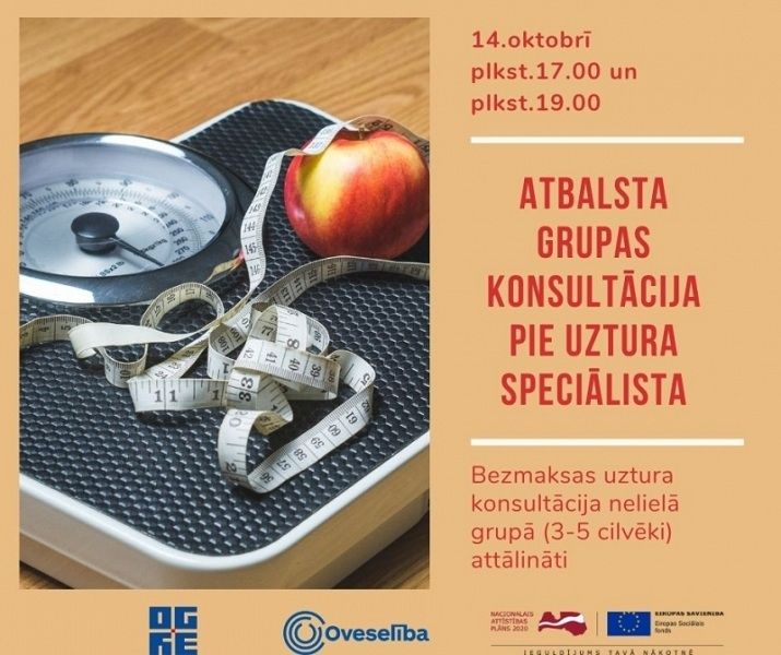 Atbalsta grupas konsultācija pie uztura speciālista