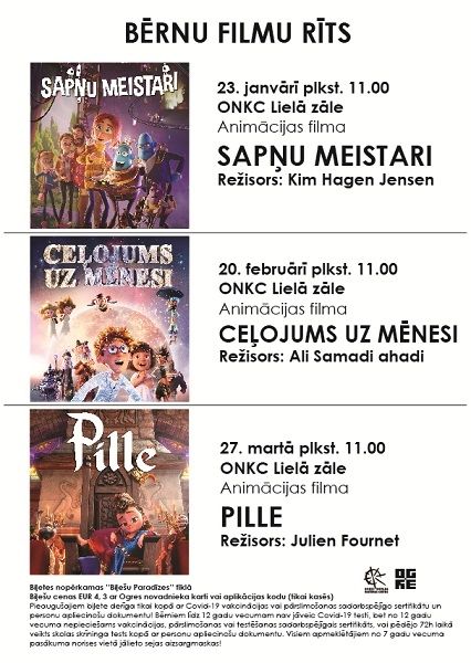 Bērnu filmu rīti Ogres novada Kultūras centrā