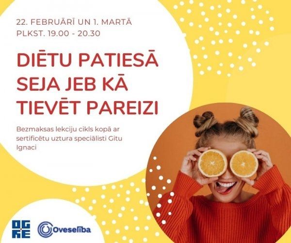 Bezmaksas lekciju cikls "Diētu patiesā seja"