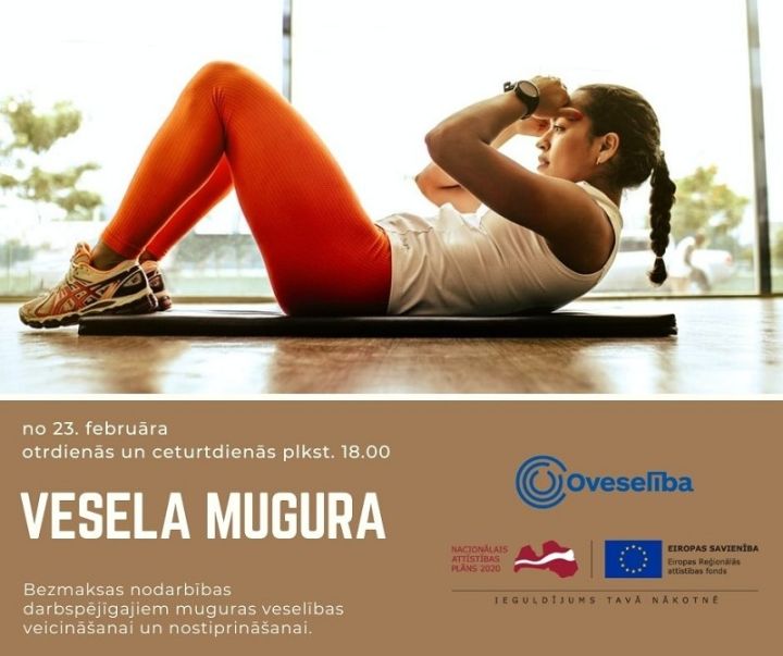 Bezmaksas nodarbības muguras veselības veicināšanai un nostiprināšanai
