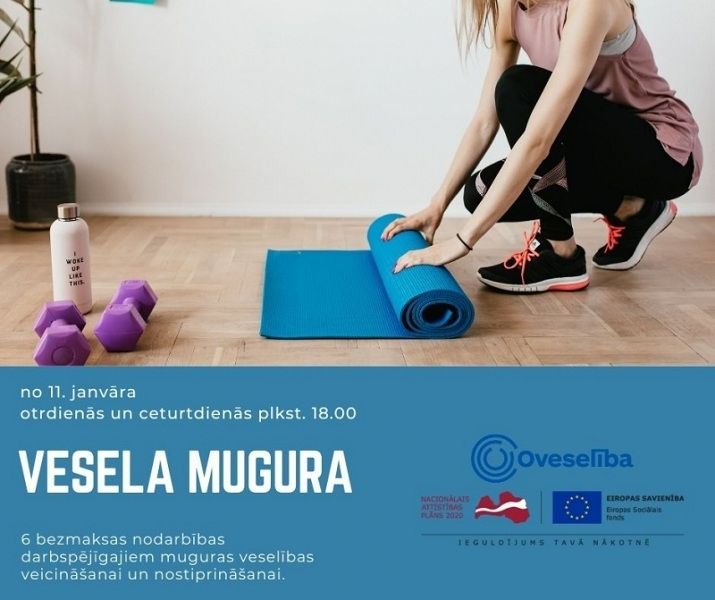 Bezmaksas vingrošanas nodarbību cikls darbspējīgajiem "Vesela mugura"
