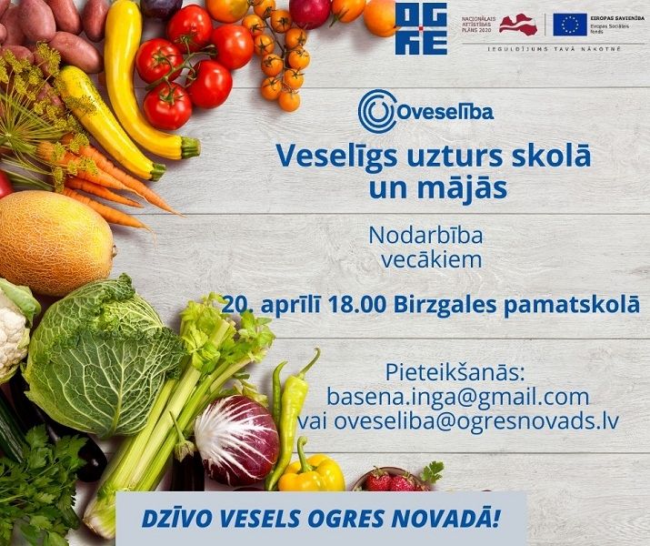 Birzgales pamatskolas skolēnu vecākus aicina uz nodarbību "Veselīgs uzturs skolā un mājās"