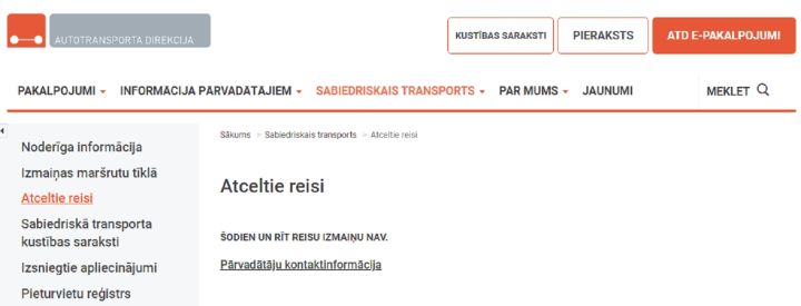 Būs pieejama operatīvā informācija par atceltajiem reisiem