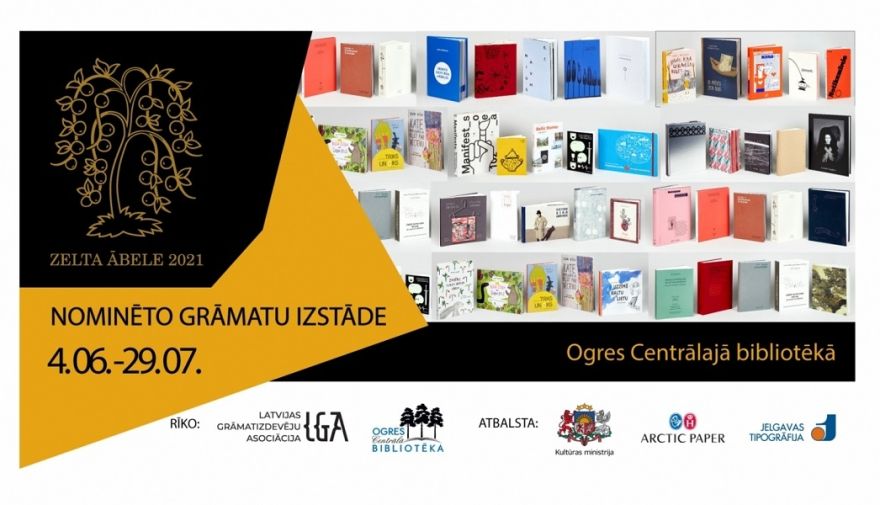 Ceļojošā grāmatu izstāde "Zelta ābele 2021" piestāj Ogres Centrālajā bibliotēkā