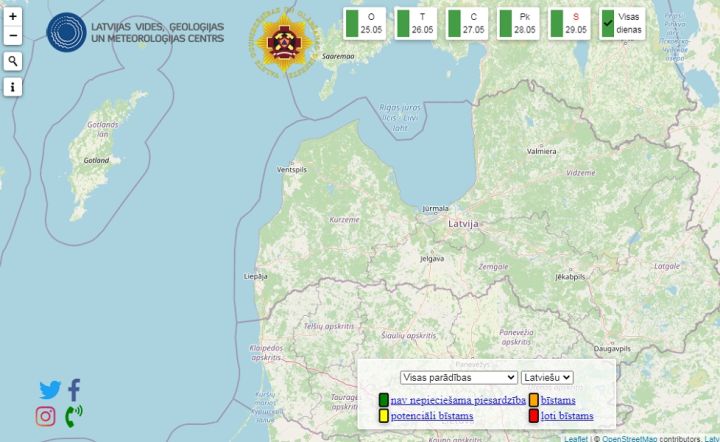 Ekstremāls mitrums pēdējā mēnesī konstatēts deviņos novados Vidzemē