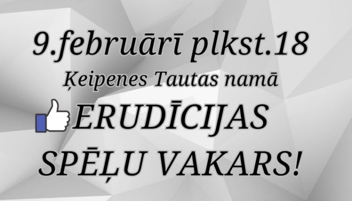 Erudīcijas spēļu vakars Ķeipenē