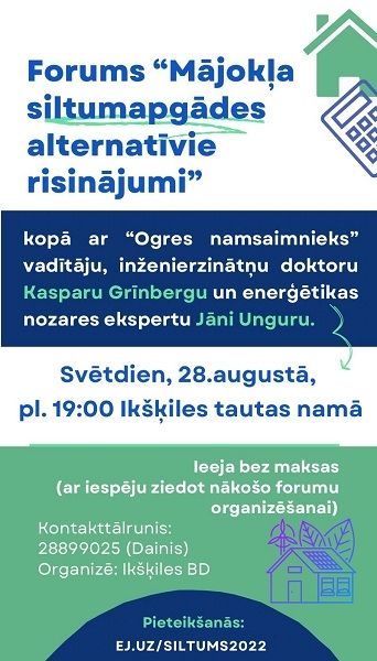 Ikšķilē notiks forums par siltumapgādes alternatīvajiem risinājumiem