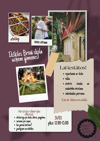 Ikšķiles Brīvajā skolā notiks Atvērto durvju diena