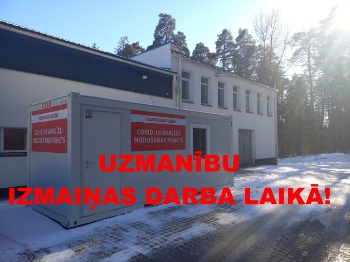 Izmaiņas Covid-19 testēšanas punkta darba laikā
