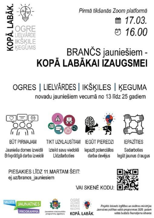 Jaunatnes projektā "KOPĀ.LABĀK." īstenos pirmās aktivitātes